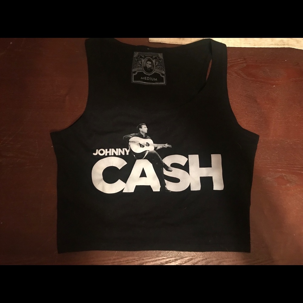 Johnny Cash Tank Top Crop Top